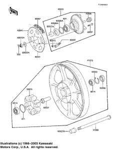 KZ1000 Rear wheel / hub / chain