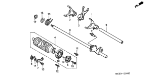 CB900F Вилка переключения передач