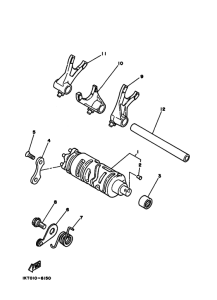 TDR250 TDR250A Shift cam & fork