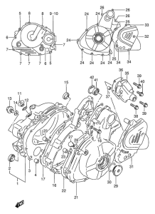 DR650 Crankcase cover ass`y  (v