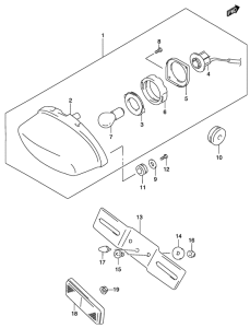 GZ250 Задний комбинированный сигнал