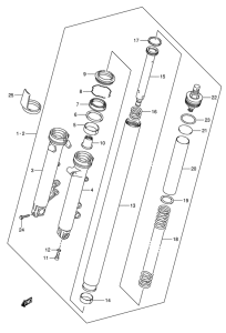 GSF650 (ABS) Демпфер передней вилки
