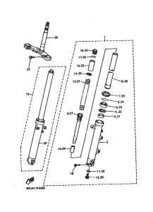 XJ600S XJ600SG Вилка передней оси