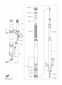 FZ8-S Вилка передней оси