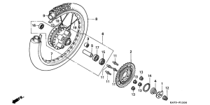 NX125 Rear wheel complete assy