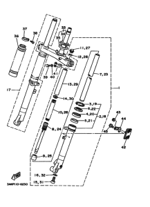 TW200E Вилка передней оси
