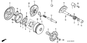 SH50D Drive face /  kick starter spindle