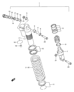 RM250 Абсорбер удавный в сборе задний