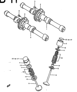 GS1000 Распределительный вал-клапаны