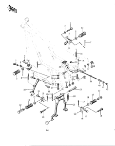 KZ400 Footrests / stands / brake pedal