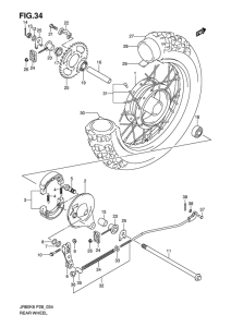 JR80 Rear wheel complete assy