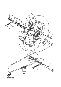 YZ426F YZ426FM Rear wheel complete assy