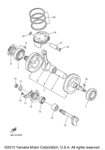 YZ426FM Коленчатый вал и Поршень