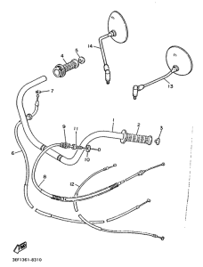 XV1100SE Steering handle. cable
