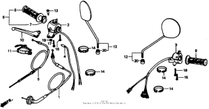 CT70 Handle switch + cables + mirrors
