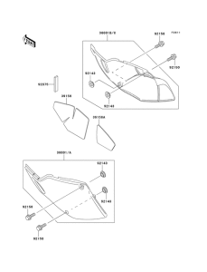 KLX300R Крышка боковая
