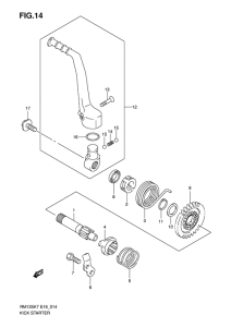 RM125 Ножной стартер