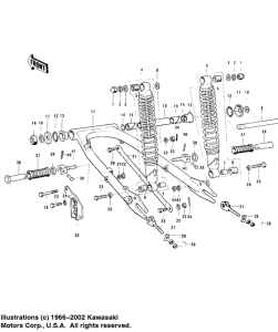 KS125 Swing arm / shock absorbers