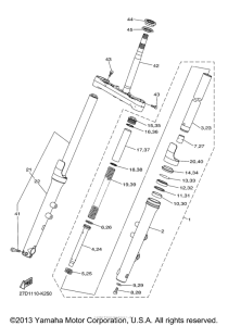 XVS1300CU Передняя вилка