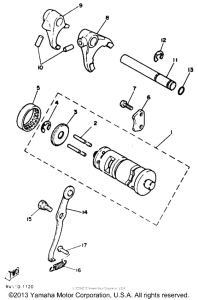 PW80B Shift cam - fork
