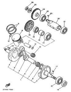 WR200R Коленчатый вал и поршни