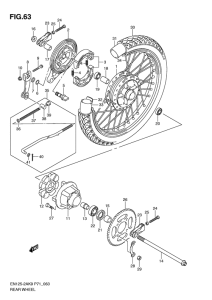 EN125-2 Rear wheel complete assy