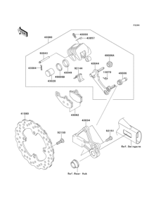 EX400 Задний тормоз