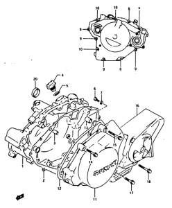 RG125 Crankcase cover ass`y  (v