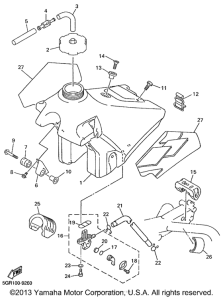 YZ400FL Топливный бак
