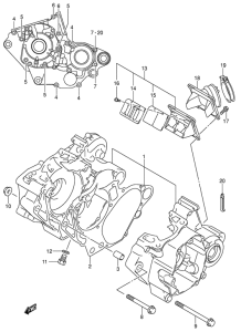 RM125 Картер двигателя
