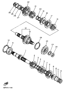 XJ600S Трансмиссия