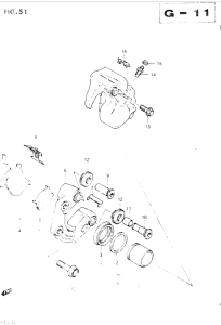 GSX400 Передний суппорт тормозной