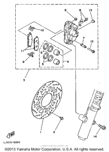 YZ490T Front brake-caliper