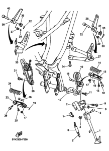 MT03 Support & repose pied