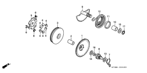 PK50 Drive face /  kick starter spindle