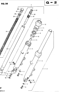 GSX400 Вилка передней оси