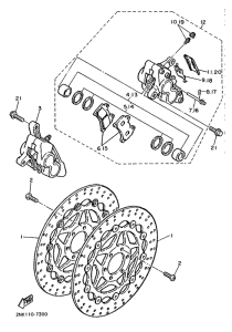 FZR750 Передний тормоз