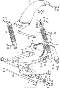 CR125 Swingarm + rear shock absorber + rear fender