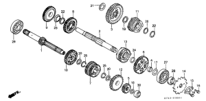 CR80R Трансмиссия