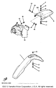 TT250J Front fender - rear fender