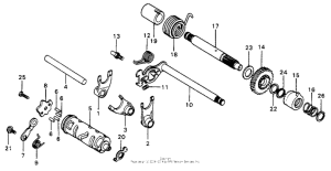 XR75 Shift fork + shift drum + kick spindle