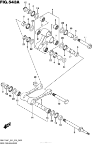 RM-Z250 Втулки заднего рычага