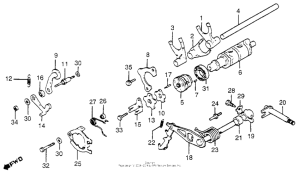 GL1100I Shift drum + shift fork