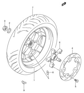 AN400 Rear wheel complete assy