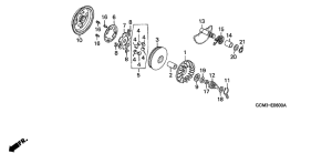 SZX50 Drive face /  kick starter spindle