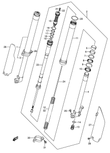 RM125 Передняя вилка