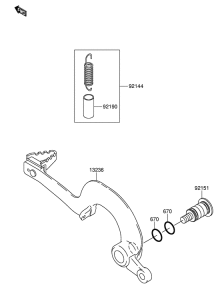 RM-Z250 Педаль тормоза