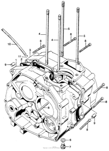 SL125 Right crankcase + left crankcase