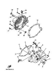 TW125 Crankcase cover ass`y  (v
