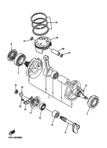WR450F Коленчатый вал и Поршень
